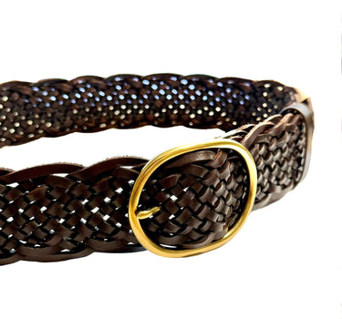 Ceinture tressée  marron 5 cm