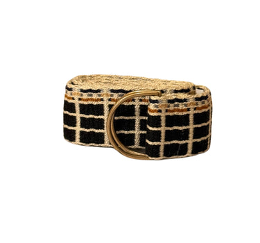 Ceinture fringes - carreaux noirs