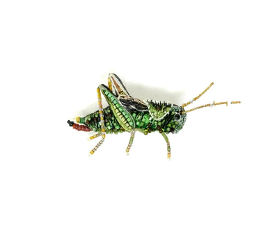Broche Two Stripped Grasshopper