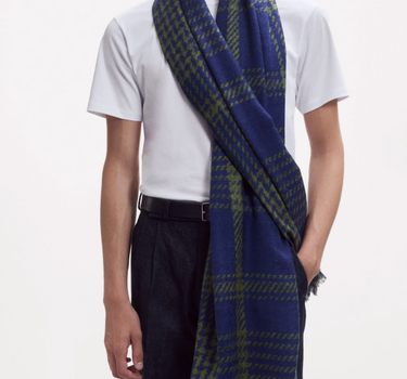 Étole Tweed check AI-Marine