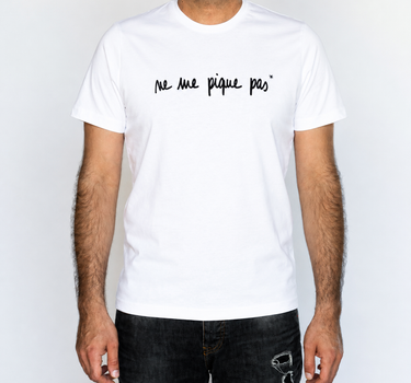 T-shirt manches courtes blanc Homme - Ne me pique pas