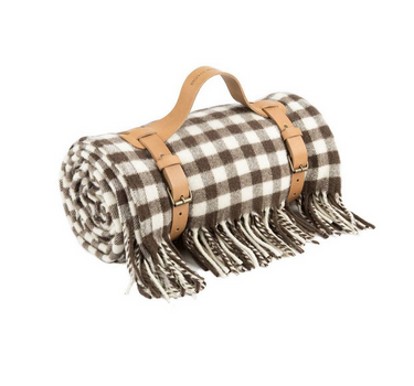 Sangle plaid - Cuir naturel