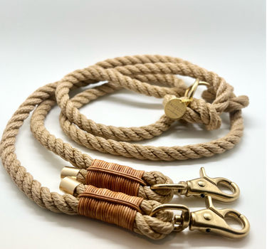 Laisse en Corde beige et naturel