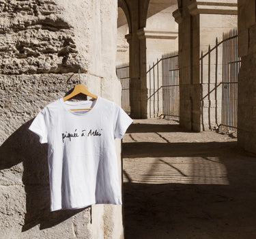 T-shirt manches courtes blanc Femme - Piquée à Arles