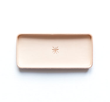 Natural leather valet tray - Rectangle