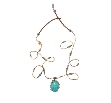 Collier court Chrysoprase