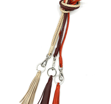 Porte-clé en cuir tressé