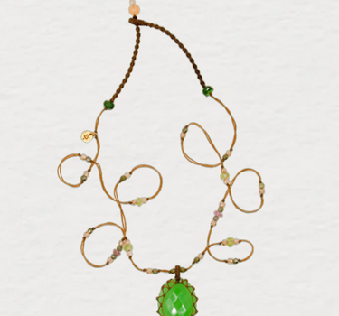 Collier en Chrysoprase court