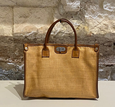 Sac Glamour Straw BRW LEATHER - Sweet tea