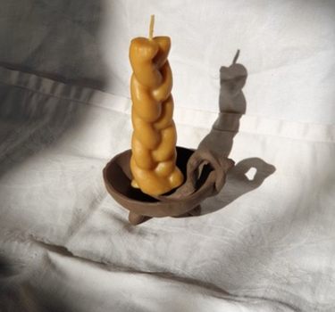 Bougie sculptée tressée petit format