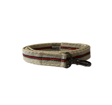laisse fine beige rayure orange