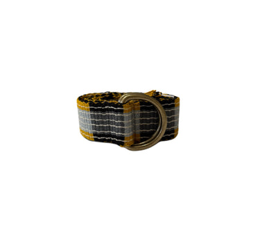 Ceinture motifs gris- bleu-ocre