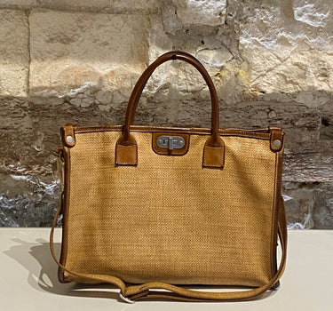 Sac Glamour Straw BRW LEATHER - Sweet tea