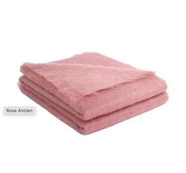 PLAID MOHAIR UNI rose ancien