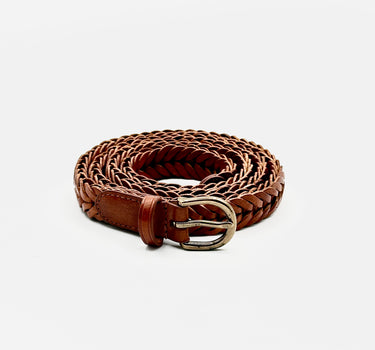 Ceinture tressée en cuir Naturel - 2 cm