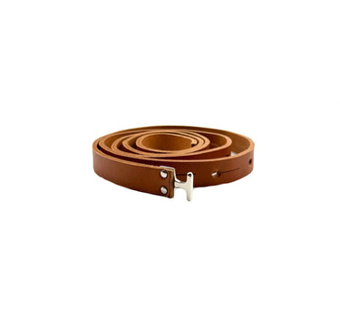 Ceinture boucle en T en cuir Naturel