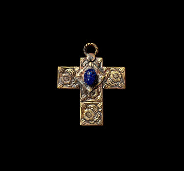 Croix Fleurs et Pierre bleue