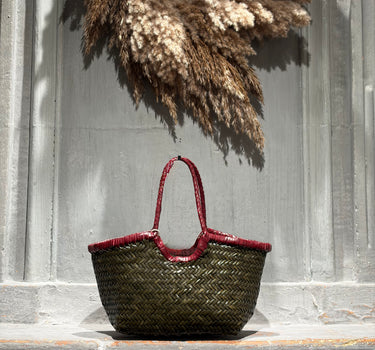 Nantucket Bag Bi-colour Khaki/Bordeaux