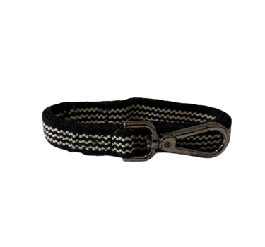 laisse fine noire et beige
