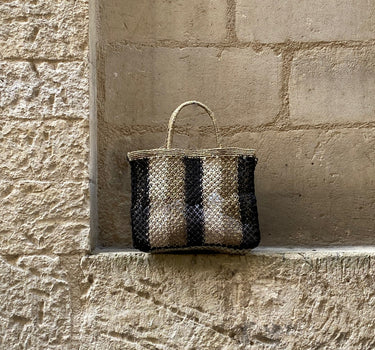 Sac Jute macramé rayures verticals