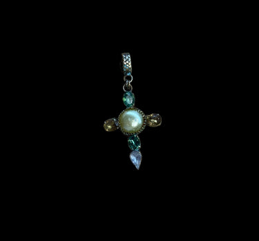 Croix double jaune / verte