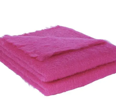 Plaid mohair fuchsia