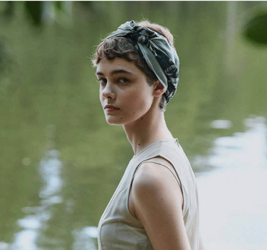 BANDEAU SUMI Black  Flower olive