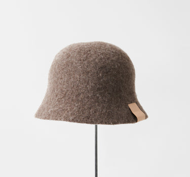 Chapeau cloche - black merino Dark Brown