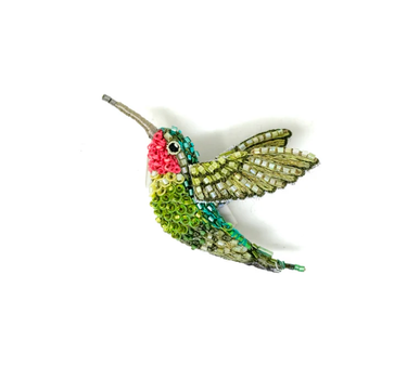 Broche Colibri Ruby Throated Hummingbird