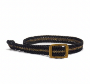 Bracelet coton noir et or