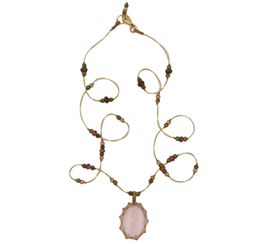 Collier court Pink Quartz