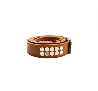 Ceinture à rivet en cuir naturel
