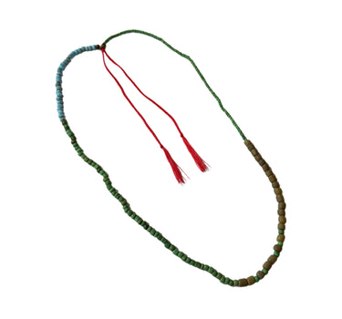 Collier de perles verte et turquoise