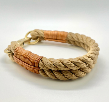 Collier  en Corde beige et naturel