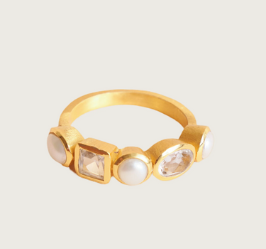 Bague Jasni - White pearl - 56