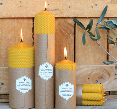 Lot de 7 bougies cire d'abeille