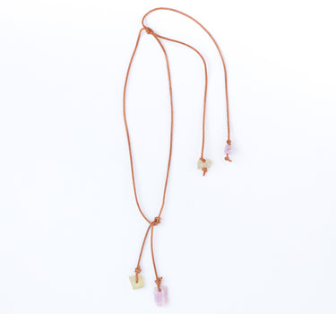 LEMON QUARTZ AND KUNZITE NECKLACE