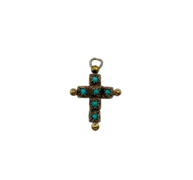 Croix petite turquoise