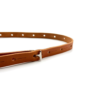Ceinture boucle en T en cuir Naturel