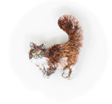 Broche Chat Fluffy cat