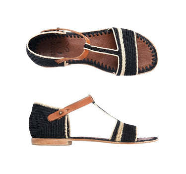 Chaussures Antoinette noir & naturel