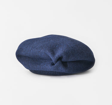Béret replié et froncé  bleu marine