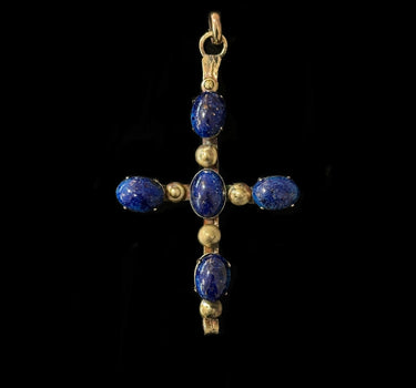 Grande Croix en Émaux bleu