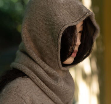 Cagoule en cachemire  taupe