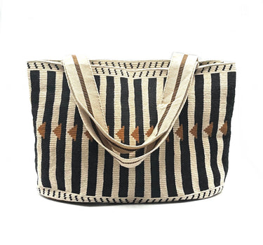 Shopping bag L - Beige et noir