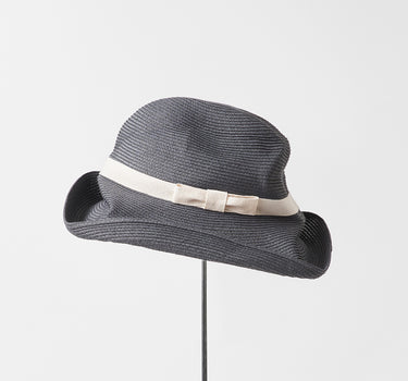 Chapeau 101 charbon & ruban naturel