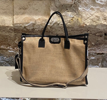 Sac Glamour Straw - Gray tea