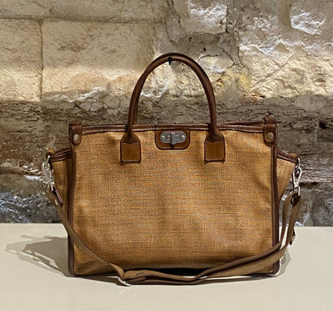 Sac Glamour Straw BRW LEATHER - Brown tea