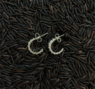 Boucles d'oreilles mini Mimi - Argent blanchi