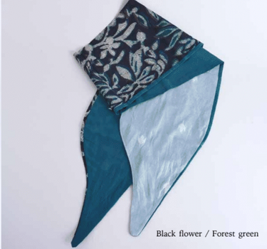 BANDEAU SUMI  black flower/forest green
